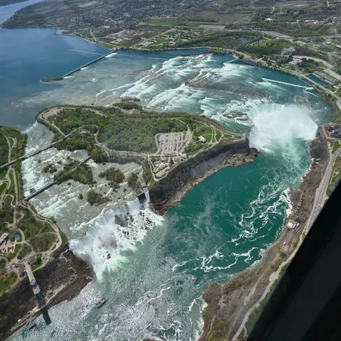 The falls and the gorge from the air