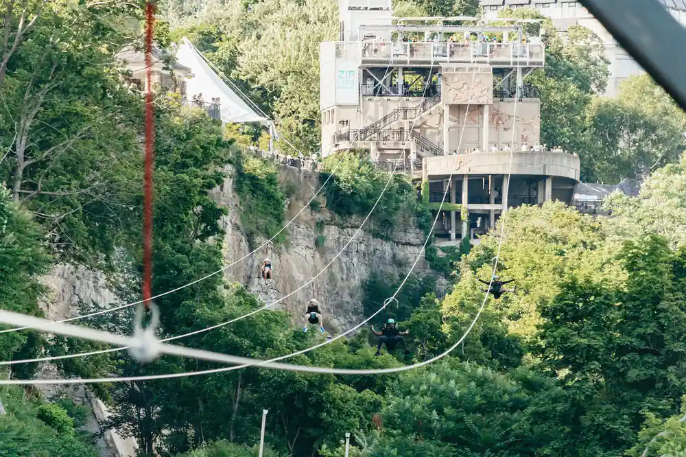 The landing structure down in the gorge