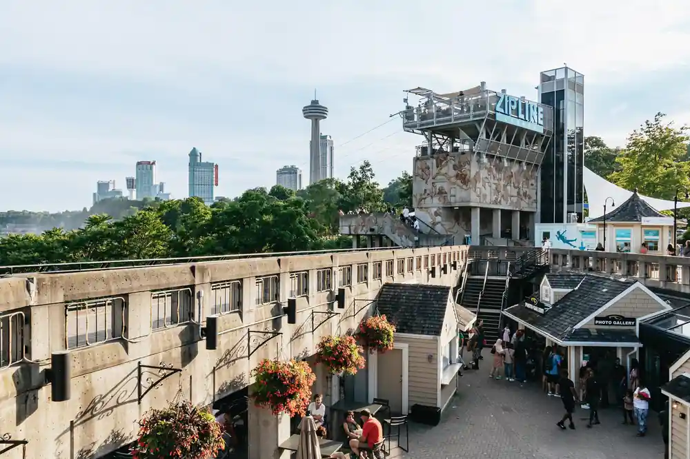 The launch tower above the promenade with the tower beyond